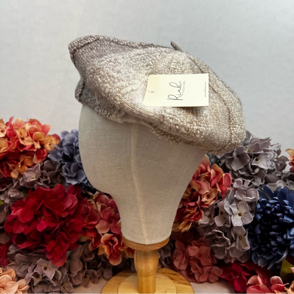 Fuzzy Knit Brown Gradient Fleece Beret Hat - Picture 8 of 15